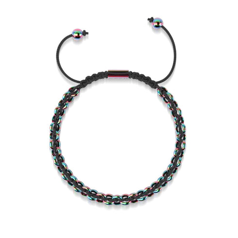 Chamäleon-Glieder | Mini-Kismet-Armband | Schwarz x Einhorn-Silber