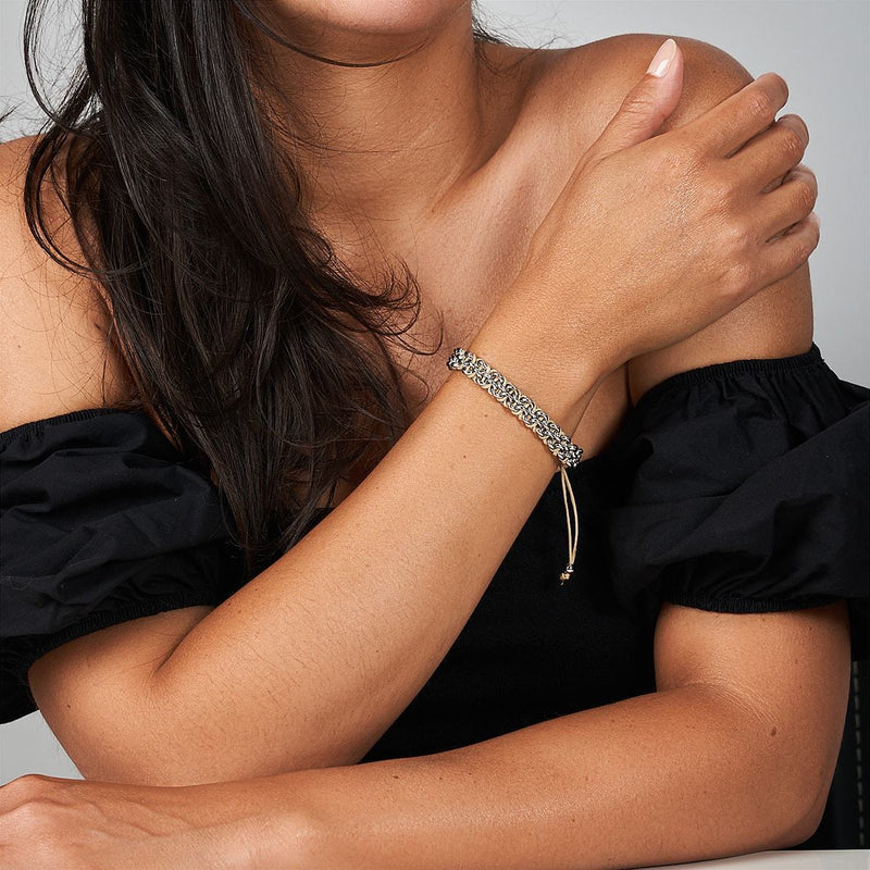 Grizzlybär-Glieder | Mini-Kismet-Armband | Braun x Silber