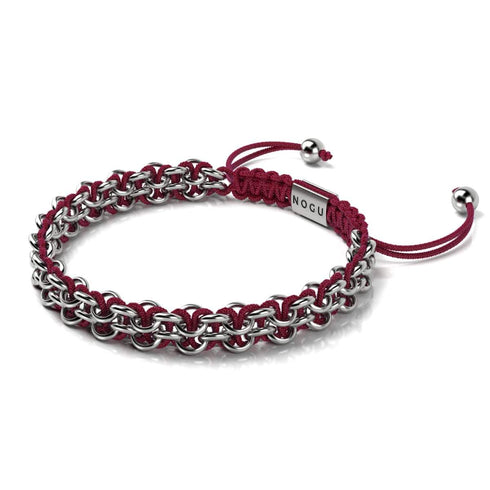 Rotfuchs-Glieder | Mini-Kismet-Armband | Burgunderrot x Silber