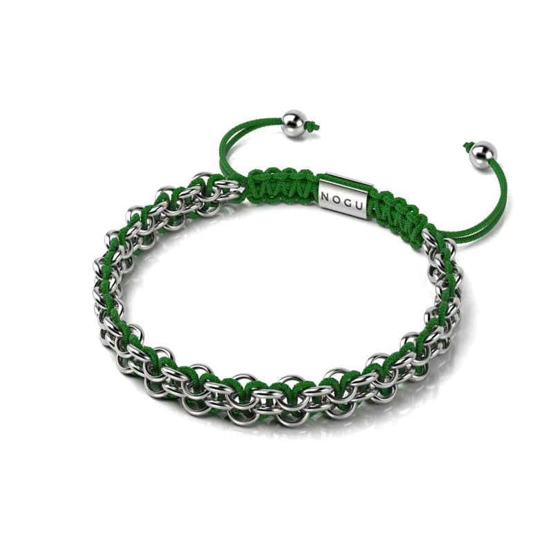 Laubfrosch-Glieder | Mini-Kismet-Armband | Grün x Silber