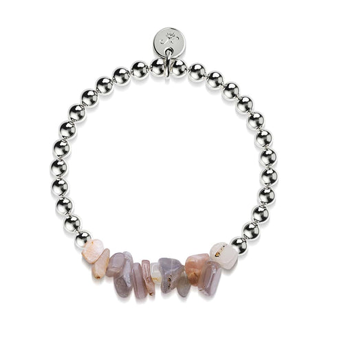 Botswana-Achat | Silber | Armband aus ungeschliffenem Edelstein