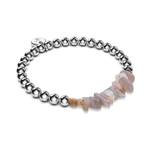 Botswana-Achat | Silber | Armband aus ungeschliffenem Edelstein