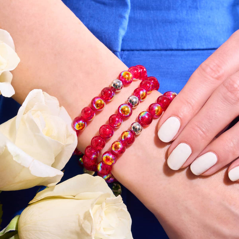 Karneol-Regenbogen | 925er Sterlingsilber | Blasenglas-Armband 