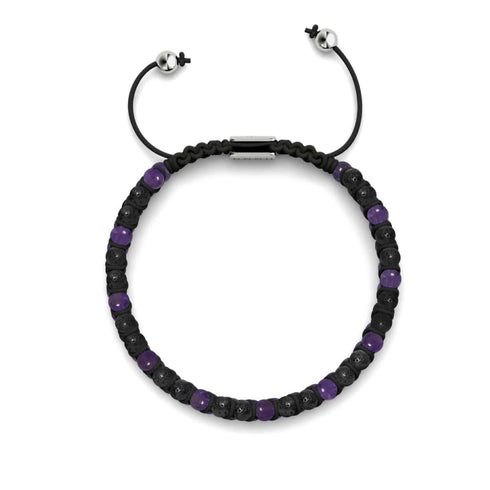 Amethyst x Lavastein | 925er Sterlingsilber | Mini-Diffusor-Armband