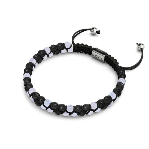 Mondstein x Lavastein | 925er Sterlingsilber | Mini-Diffusor-Armband