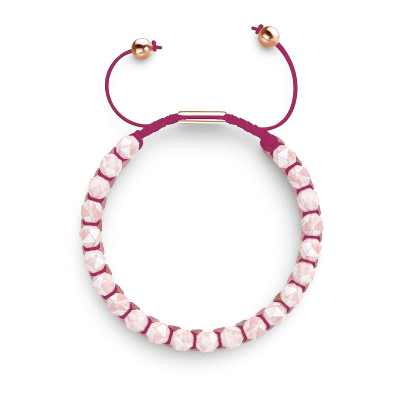 Rosenquarz &amp; Rosa Quarz | Roségold | Doppeltes Geom-Armband