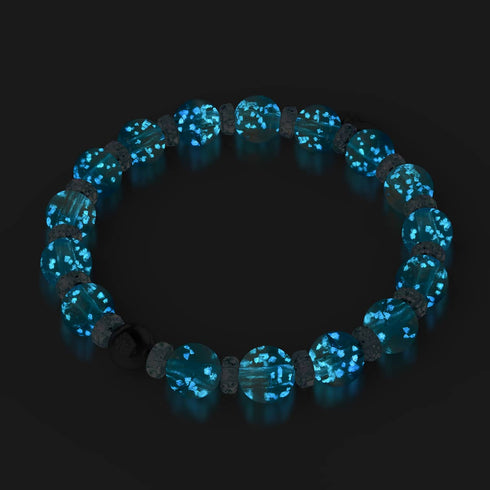 Aquamarin Eis | Firefly Glas Schneekugel Armband