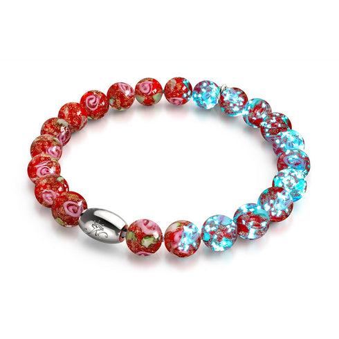 Blaues Karmin | 925er Sterlingsilber | Firefly Glass Garden Armband