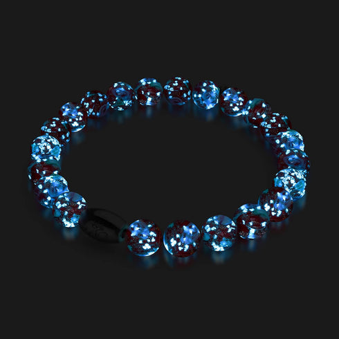 Blaues Karmin | 925er Sterlingsilber | Firefly Glass Garden Armband