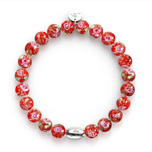 Blaues Karmin | 925er Sterlingsilber | Firefly Glass Garden Armband