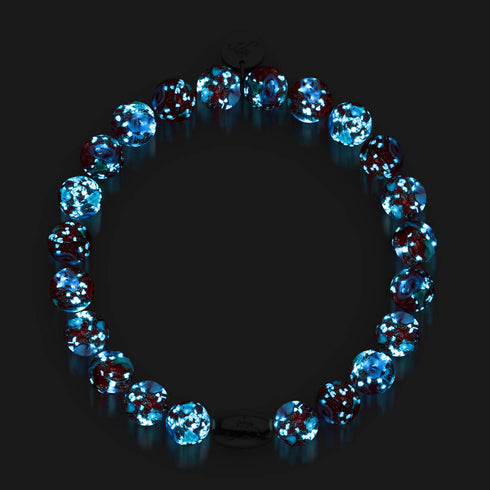 Blaues Karmin | 925er Sterlingsilber | Firefly Glass Garden Armband
