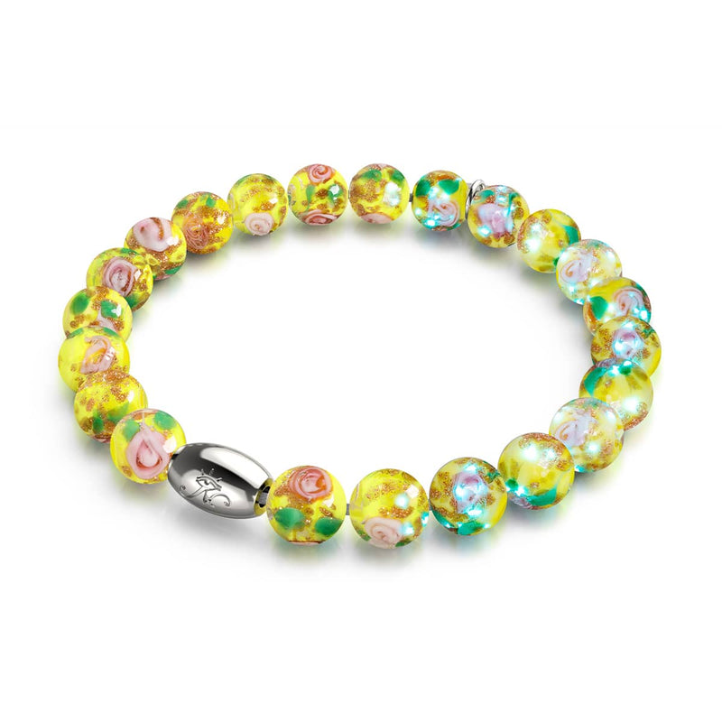 Blaue Narzisse | 925er Sterlingsilber | Firefly Glass Garden Armband