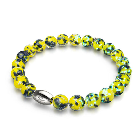 Blauer Limoncello | 925er Sterlingsilber | Glühwürmchen-Glasarmband