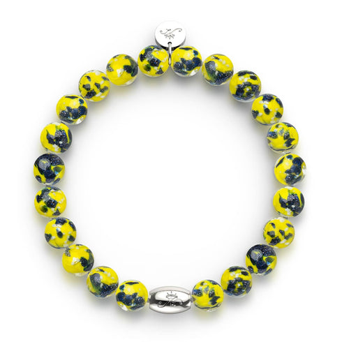 Blauer Limoncello | 925er Sterlingsilber | Glühwürmchen-Glasarmband