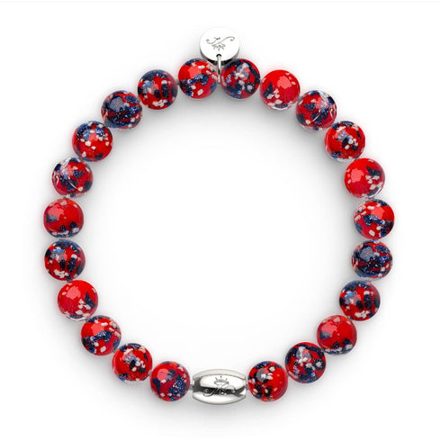 Feuer und Eis | 925 Sterling Silber | Glühwürmchen-Glasarmband