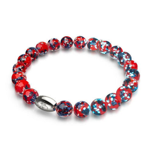 Feuer und Eis | 925 Sterling Silber | Glühwürmchen-Glasarmband