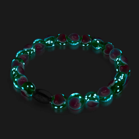 Grün x Pink | 925 Sterling Silber | Firefly Glas Liebesarmband