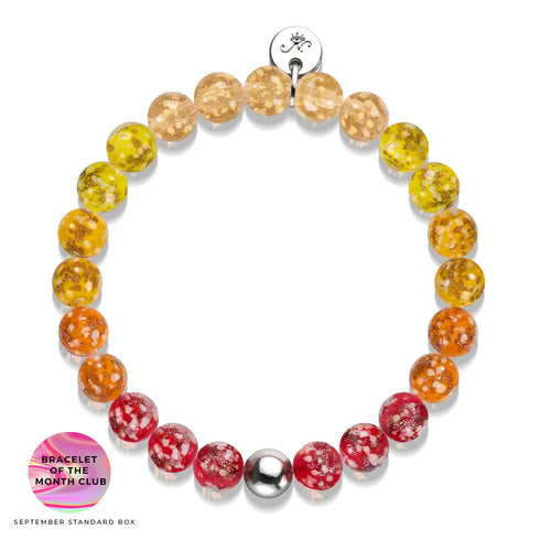 Ernte Ombre | 925 Sterling Silber | Glühwürmchen-Glasarmband
