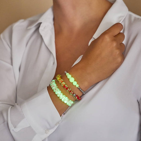 Ernte Ombre | 925 Sterling Silber | Glühwürmchen-Glasarmband