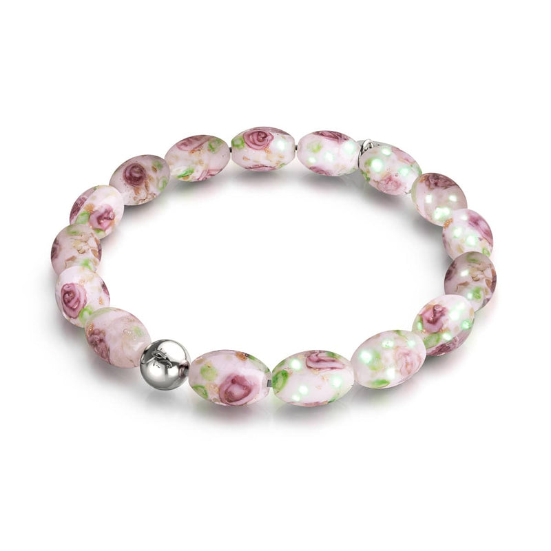 Rosa Rosen | 925 Sterling Silber | Firefly Glasgarten Armband