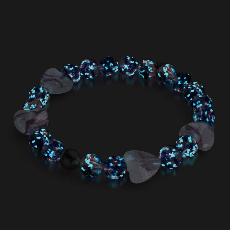 Lila Elixier | Firefly Glass x Murano Glas Herzen Armband 