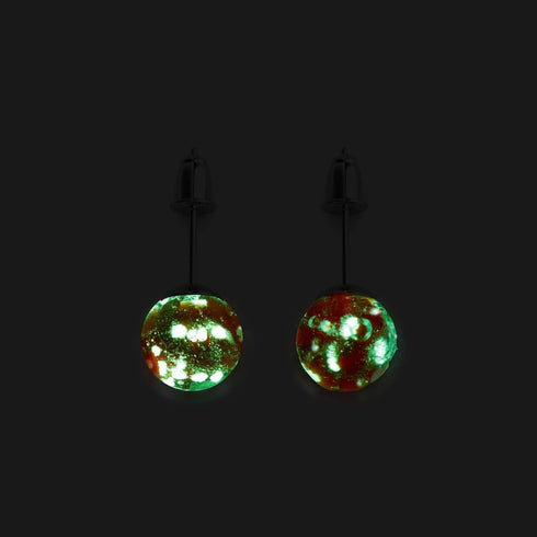 Purpurrot | 925 Sterling Silber | Glühwürmchen-Glas-Ohrstecker