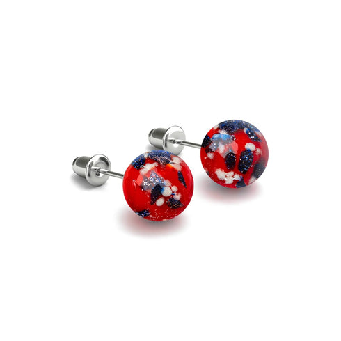 Feuer und Eis | 925er Sterlingsilber | Glühwürmchen-Ohrstecker aus Glas 