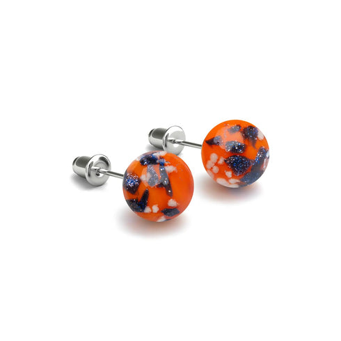 Glühende Glut | 925er Sterlingsilber | Glühwürmchen-Ohrstecker aus Glas 
