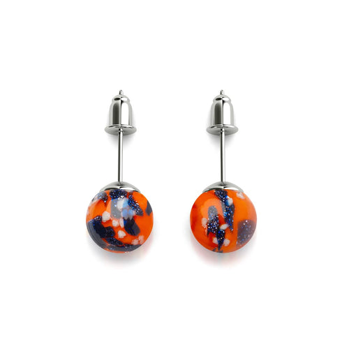 Glühende Glut | 925er Sterlingsilber | Glühwürmchen-Ohrstecker aus Glas 