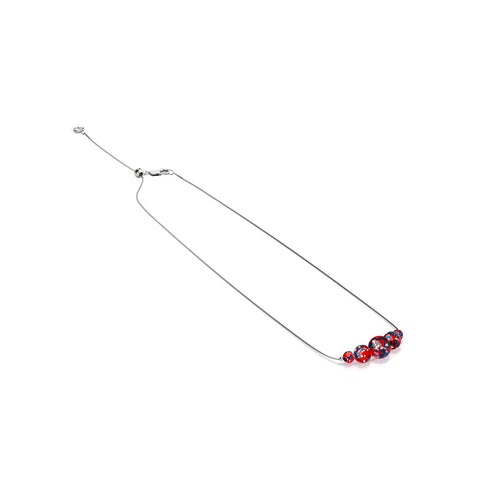Feuer und Eis | 925er Sterlingsilber | Glühwürmchen-Halskette mit Glas-Unendlichkeitsverschluss 
