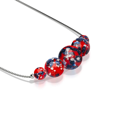 Feuer und Eis | 925er Sterlingsilber | Glühwürmchen-Halskette mit Glas-Unendlichkeitsverschluss 