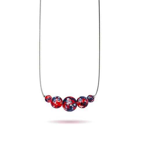 Feuer und Eis | 925er Sterlingsilber | Glühwürmchen-Halskette mit Glas-Unendlichkeitsverschluss 