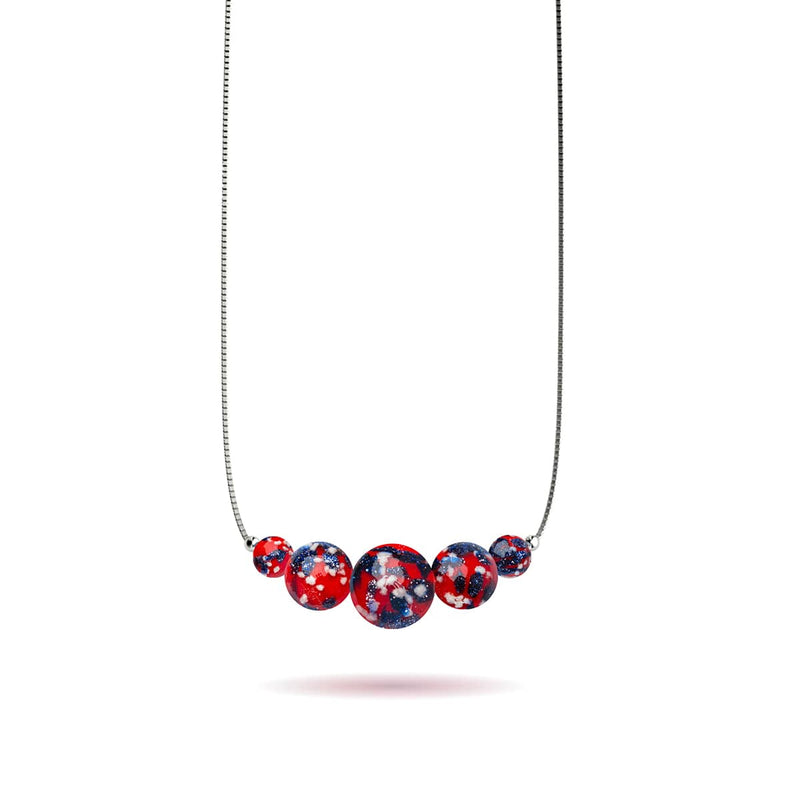 Feuer und Eis | 925er Sterlingsilber | Glühwürmchen-Halskette mit Glas-Unendlichkeitsverschluss 