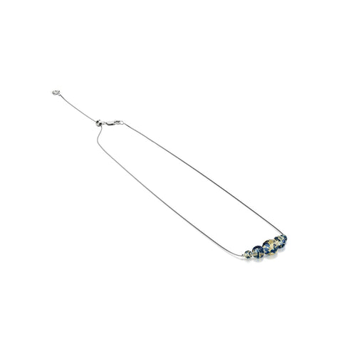 Sandsteinflamme | 925er Sterlingsilber | Glühwürmchen-Glas-Halskette mit Unendlichkeitsverschluss 
