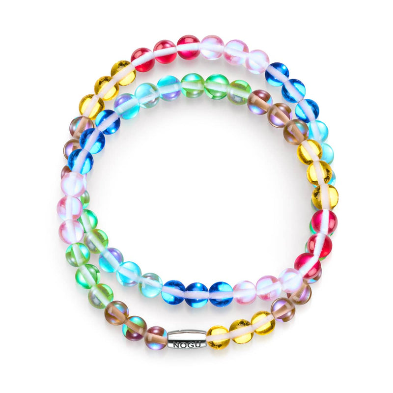 Regenbogen Wickelarmband | Galaxie Glasarmband 
