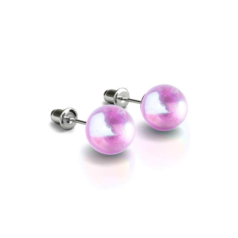 Ultraviolett | 925 Sterling Silber | Galaxie Glas Ohrstecker