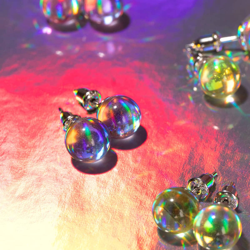 Ultraviolett | 925 Sterling Silber | Galaxie Glas Ohrstecker