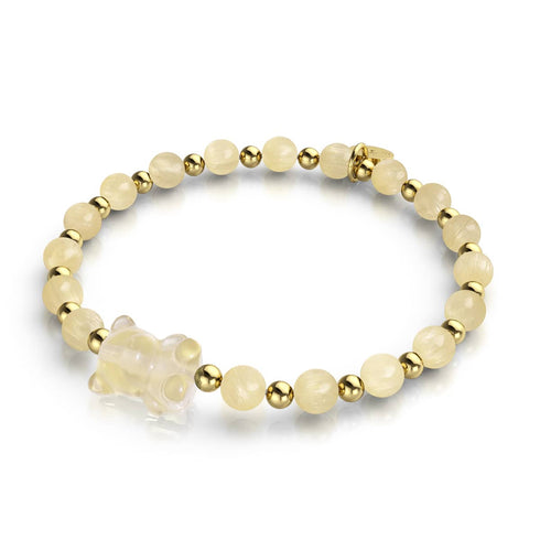 Helios | Gemmy Bear Armband | Gelbe Jade x Gold