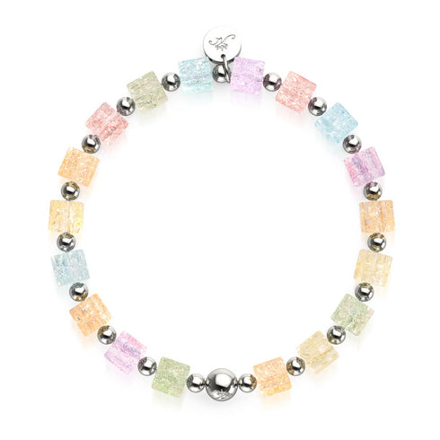 Regenbogenfreude | Glitzerglas | Zuckerwürfel-Armband 