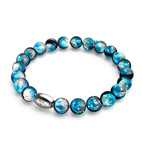 Blaue Sonnenfinsternis | 925 Sterling Silber | Mondglas-Armband 