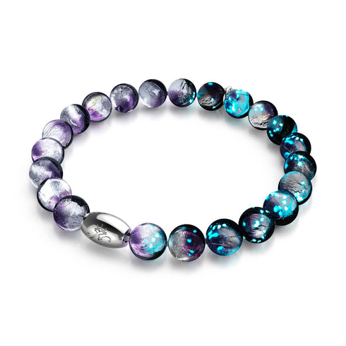 Violetter Mond | 925 Sterling Silber | Mondglas-Armband 