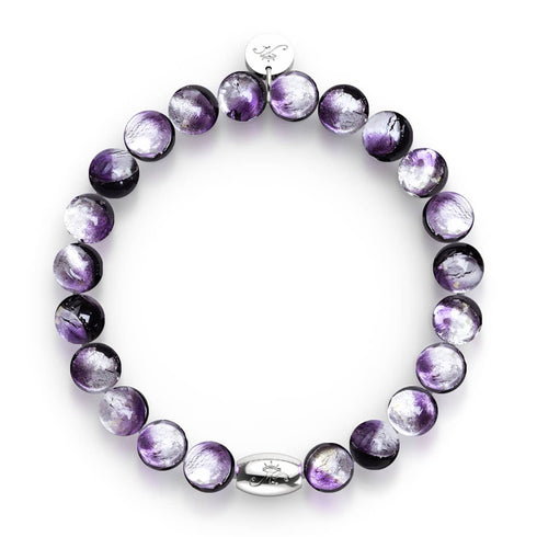 Violetter Mond | 925 Sterling Silber | Mondglas-Armband 