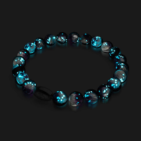 Violetter Mond | 925 Sterling Silber | Mondglas-Armband 