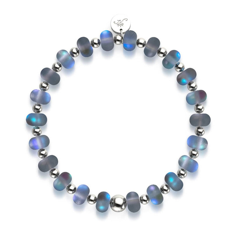 Grau | Silber | Meerjungfrau Glas Macaron Armband 