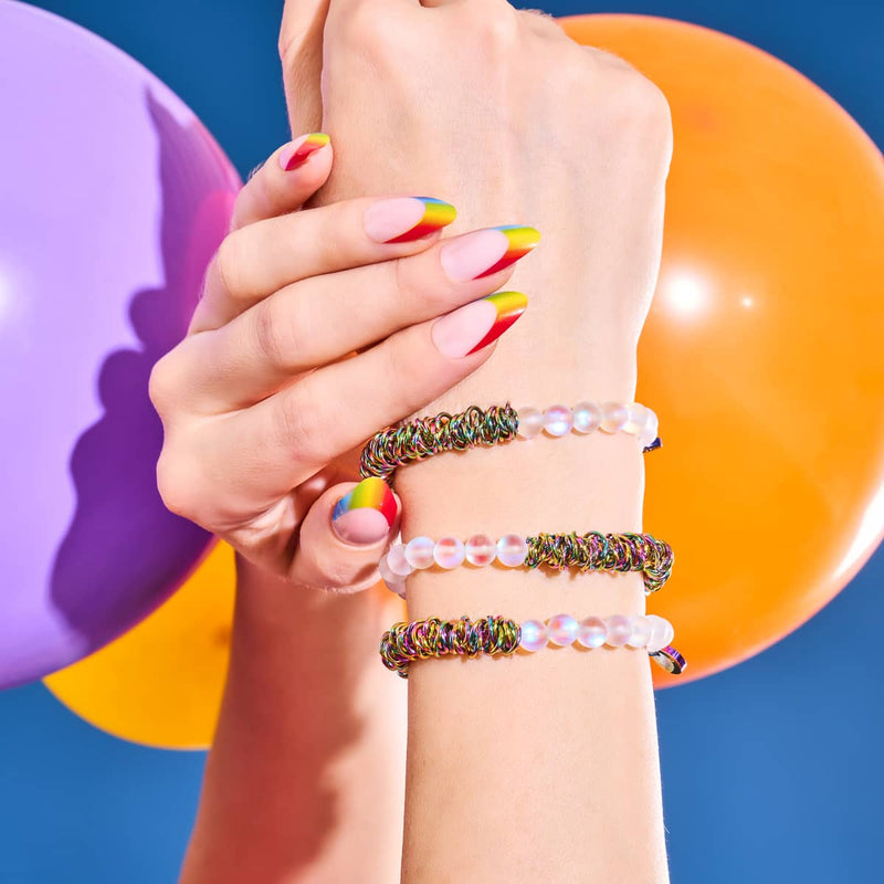 Regenbogenweiß | Einhorn Silber | Meerjungfrau Glas x Links of Love Armband 