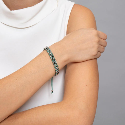 Kismet Links | Pantone Armband | Silber | Atlantis